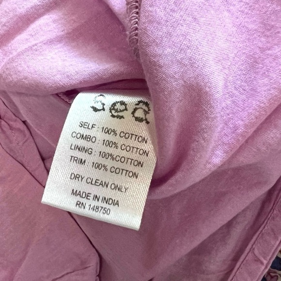 SEA NY Lilac Floral Paisley Stripe Smocked Ruffle Trim Flutter Sleeve Dress 2 - Picture 12 of 14